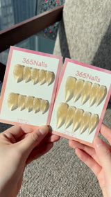 Champagne Glitter Dragon Claw Stiletto Gold Gradient Premium Handmade Dragon Nails