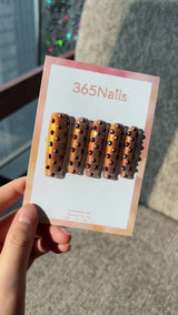 Caramel Mocha Crystal Press On Nails｜Gold Brown Long Square | Starry Glitter · Sparkling Series