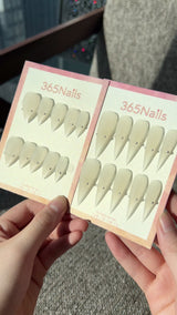 Milky Frost Dragon Claw Stiletto Minimal Crystal Premium Handmade Dragon Nail