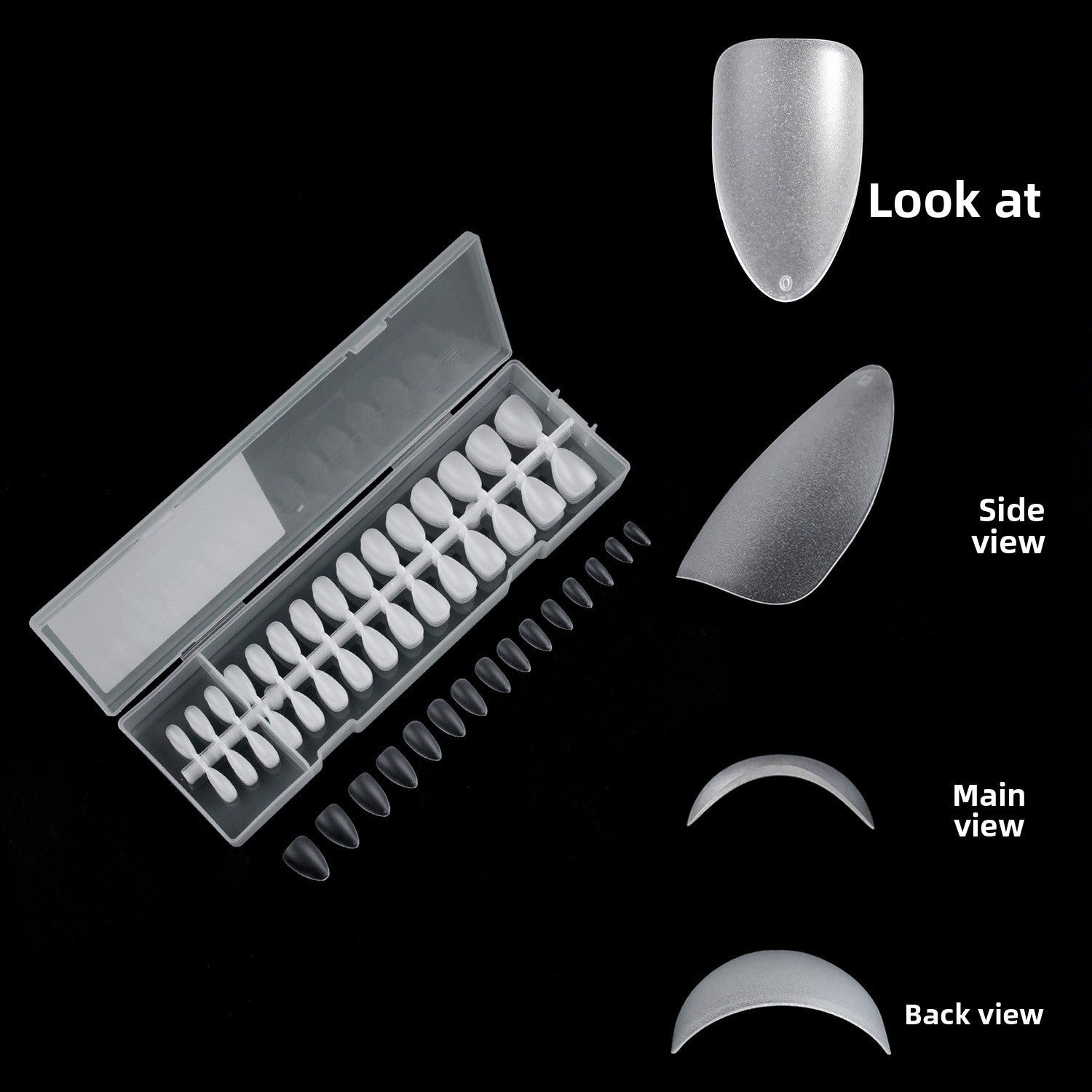 Puntas de uñas 300 piezas de arte de uñas, uñas postizas transparentes mate en caja, pieza de uña｜365nails