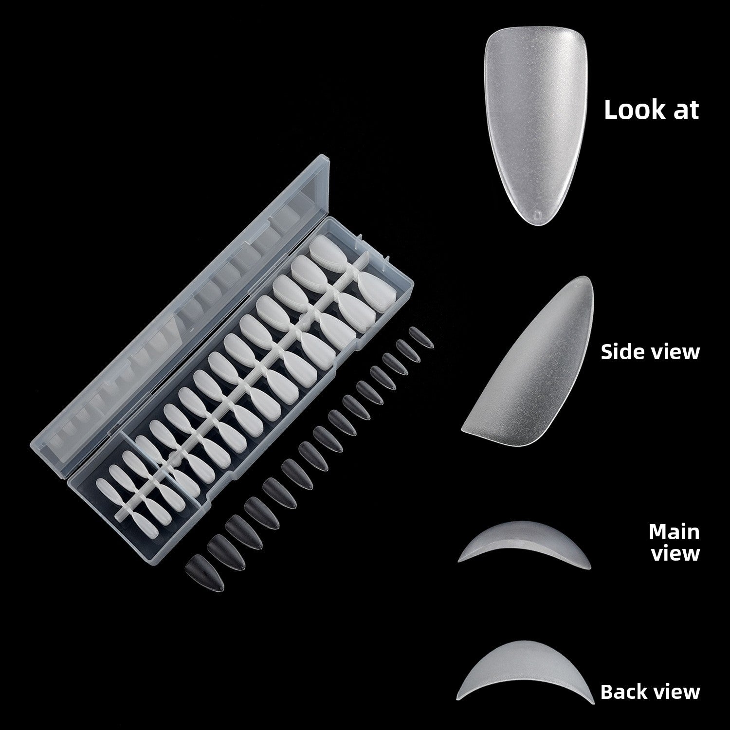 Puntas de uñas 300 piezas de arte de uñas, uñas postizas transparentes mate en caja, pieza de uña｜365nails