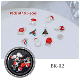 Christmas Nail Charms Mix – Festive 3D Santa & Snowflake Decorations (MOQ=3)