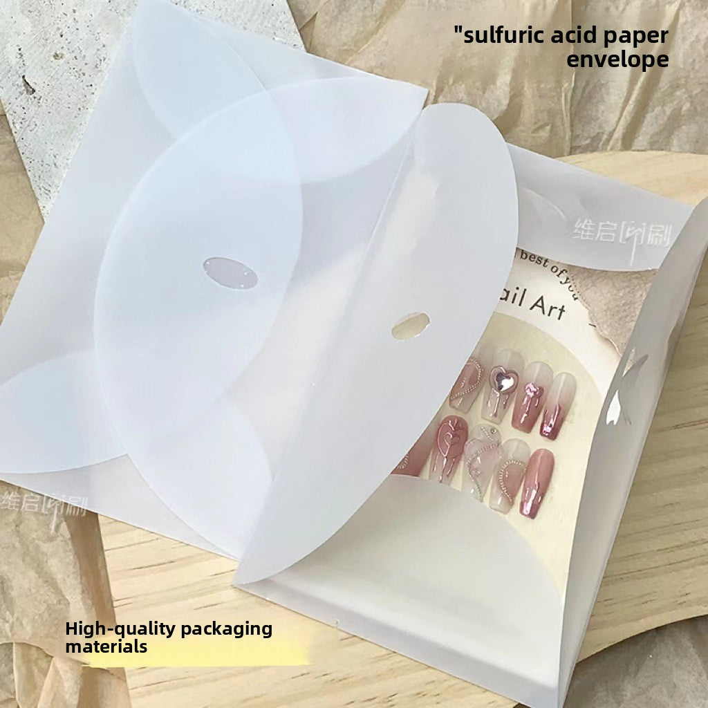 Frosted Translucent Envelope – Sulphate Paper Packaging Bag for Press‑On Nails and Gifts