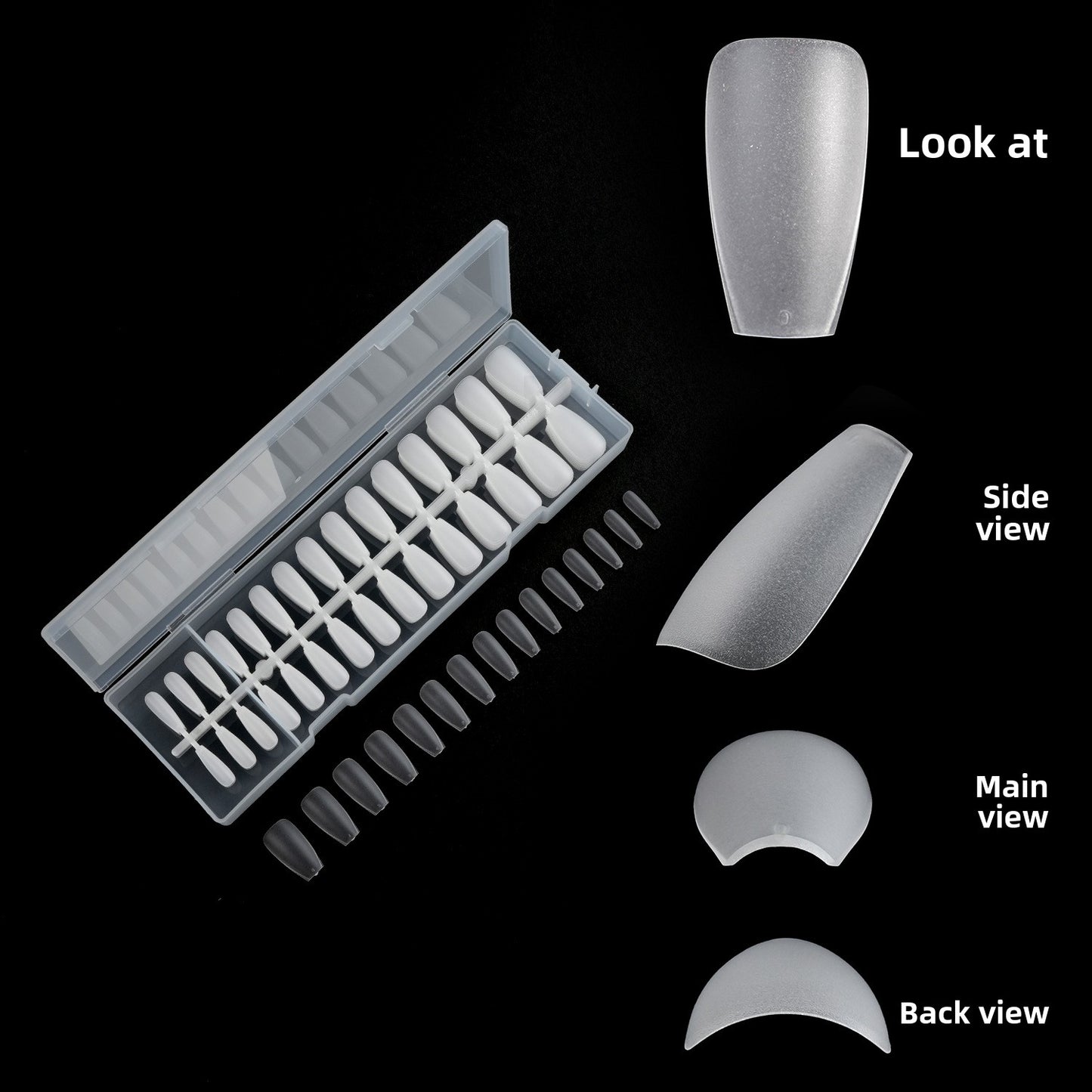 Nail Tips 300 pieces of nail art, boxed matte transparent press on nails, nail piece｜365nails