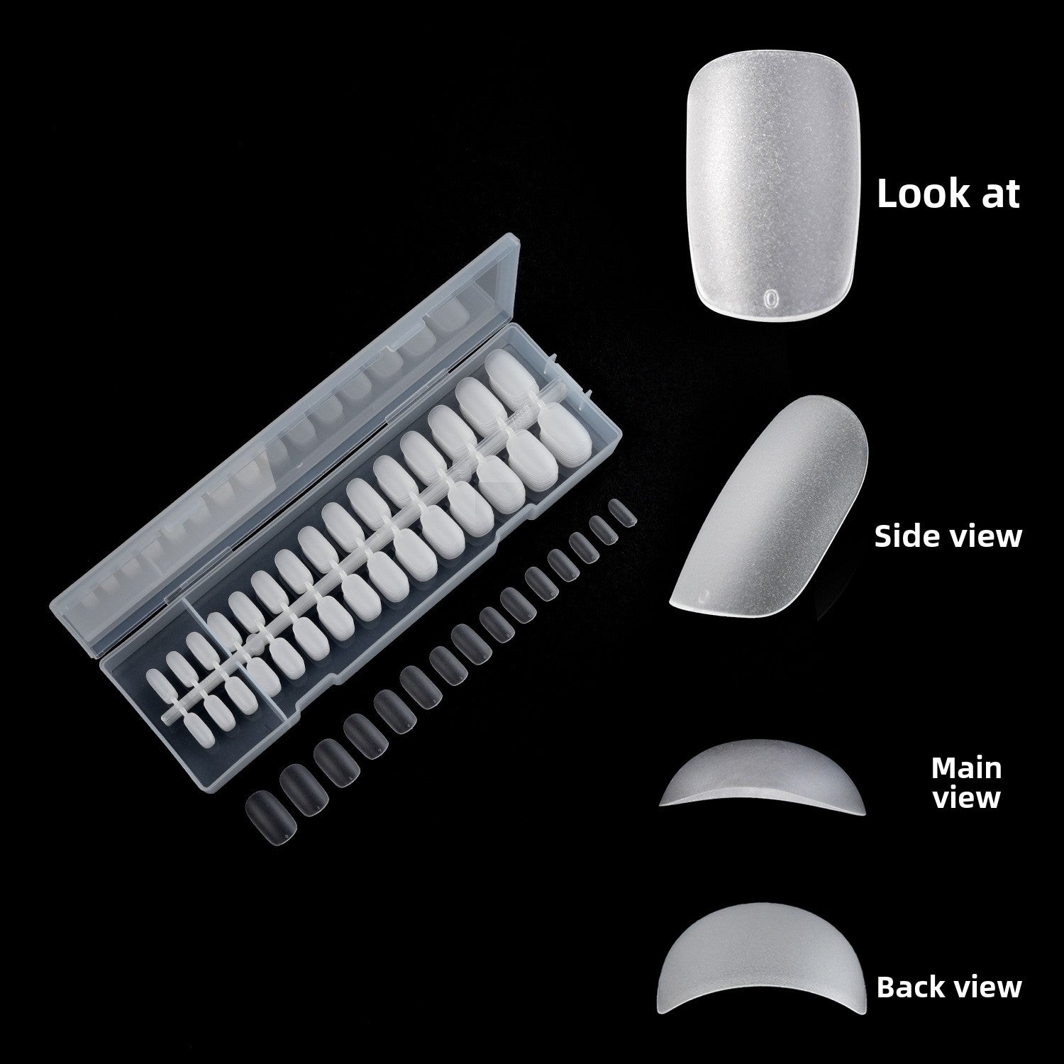 Puntas de uñas 300 piezas de arte de uñas, uñas postizas transparentes mate en caja, pieza de uña｜365nails