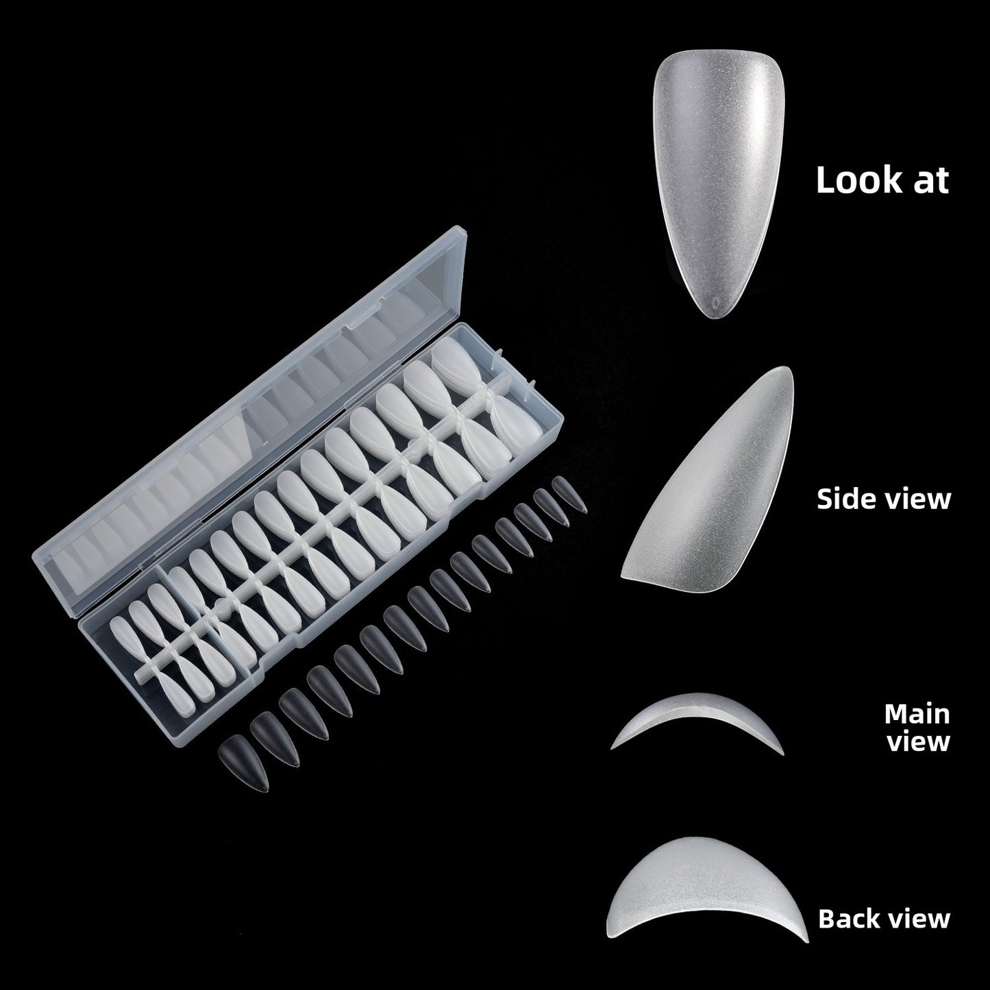 Nail Tips 300 pieces of nail art, boxed matte transparent press on nails, nail piece｜365nails