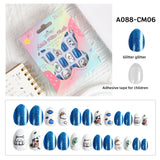 Kids press-on nails Comes with nail patch pointed almond 24 pieces finished product