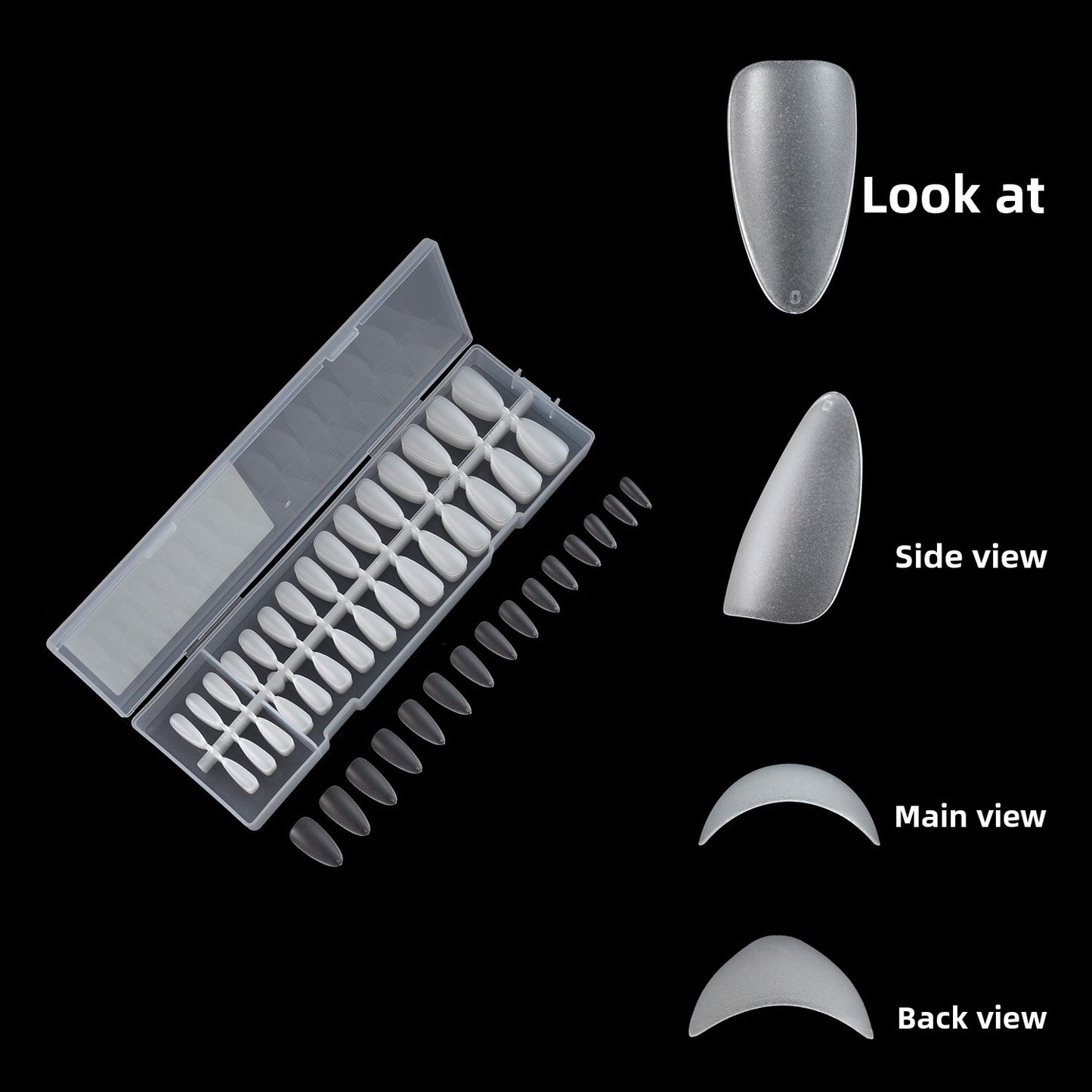 Nail Tips 300 pieces of nail art, boxed matte transparent press on nails, nail piece｜365nails