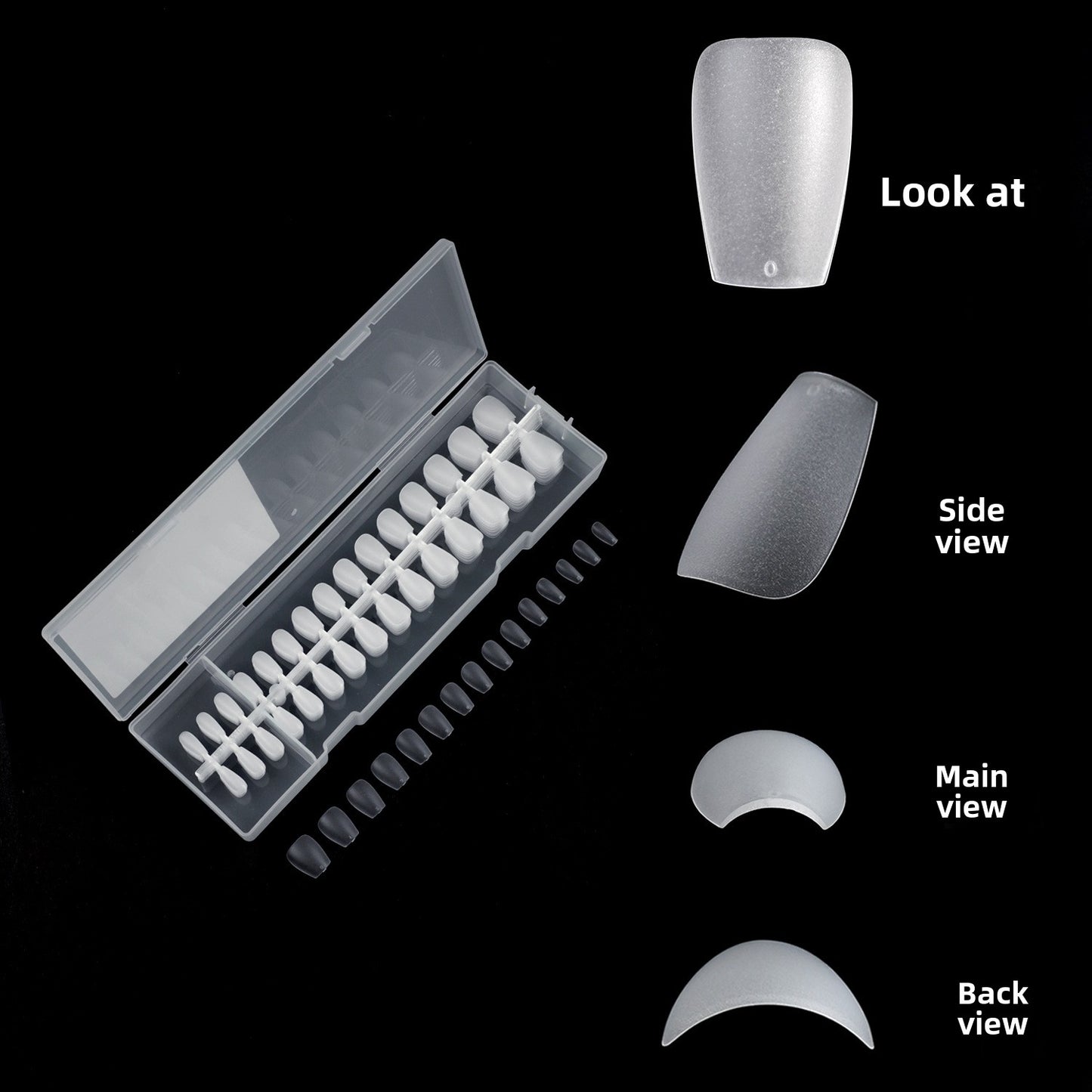 Nail Tips 300 pieces of nail art, boxed matte transparent press on nails, nail piece｜365nails