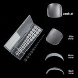 Puntas de uñas 300 piezas de arte de uñas, uñas postizas transparentes mate en caja, pieza de uña｜365nails