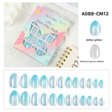 Kids press-on nails Comes with nail patch pointed almond 24 pieces finished product