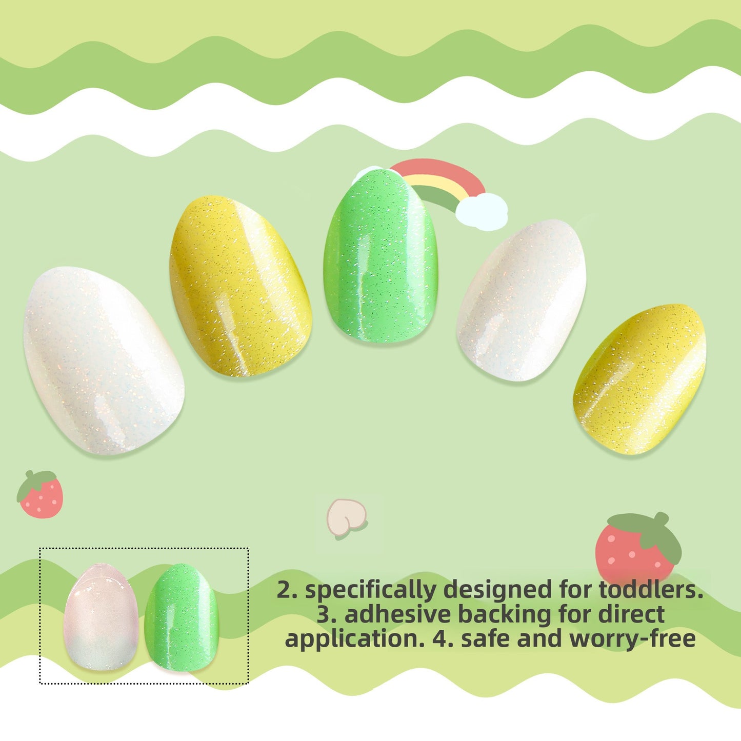 Kids press-on nails Zhuangmeitang finished product wholesale spot children 5-12 years old