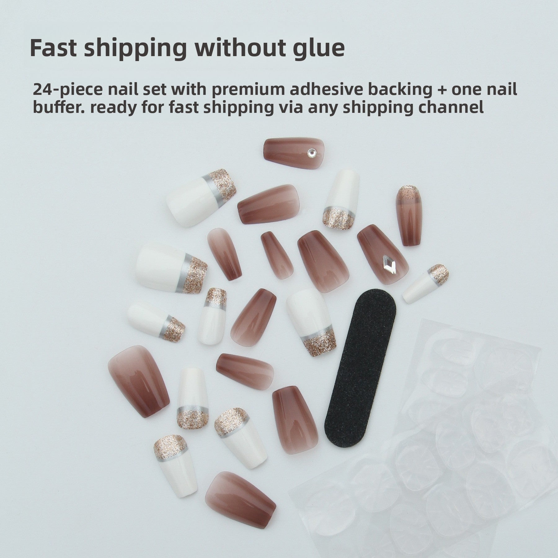 Neutral Elegance Short Almond Nail Set