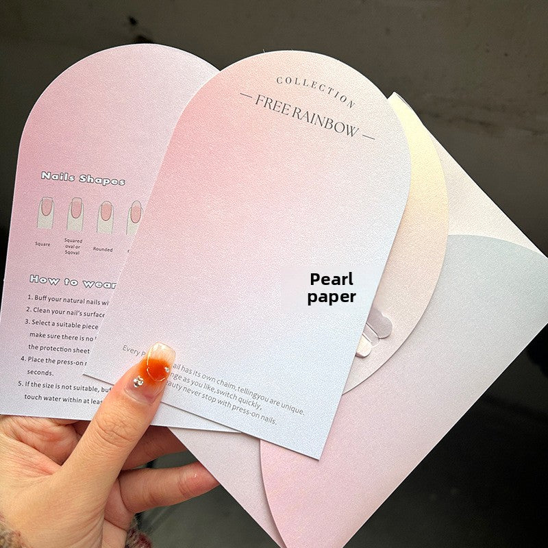 Pink Gradient Cotton Texture Nail Display Card – Elegant Press‑On Nail Packaging Background Card