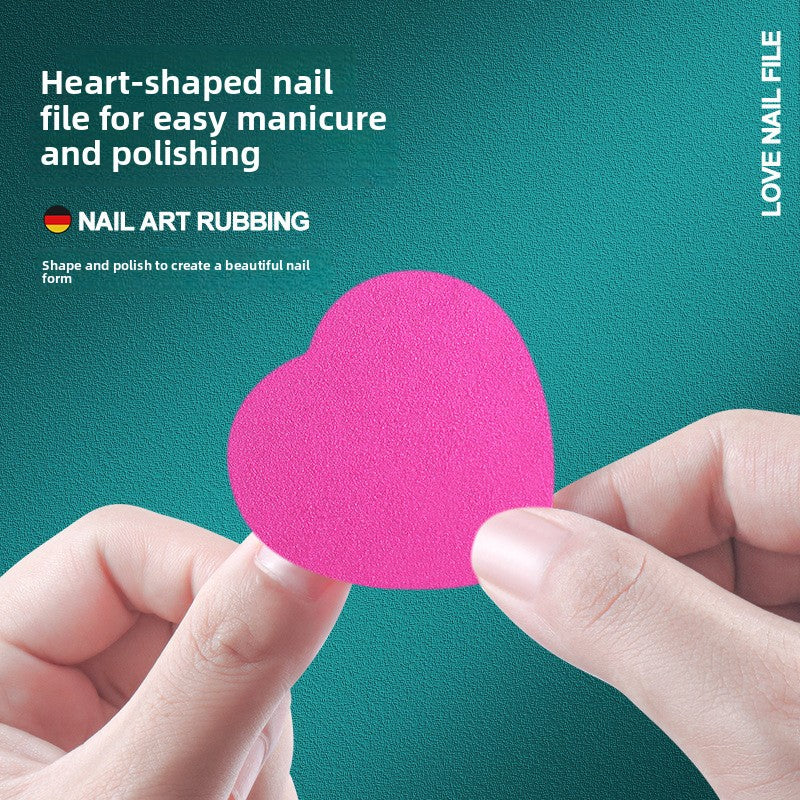 Double-sided heart-shaped manicure strip, special tool for polishing manicure