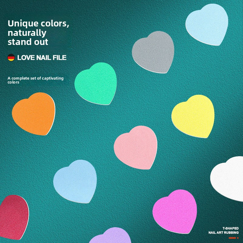 Double-sided heart-shaped manicure strip, special tool for polishing manicure (MOQ=100)