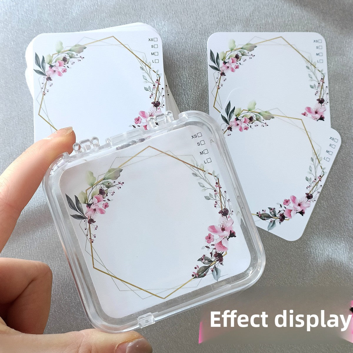 Assorted Square Nail Art Display Cards for Press‑On Nails(MOQ=50pcs)