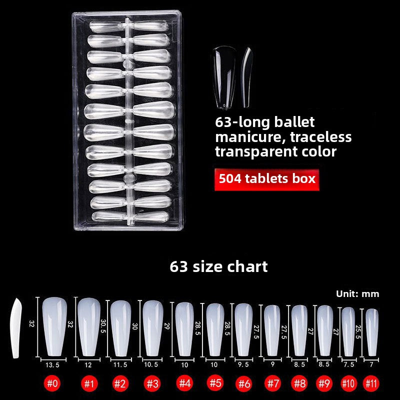 Nail Tips Press on nails pads Transparent and seamless 504 pcs Boxed fake nails (MOQ=3)