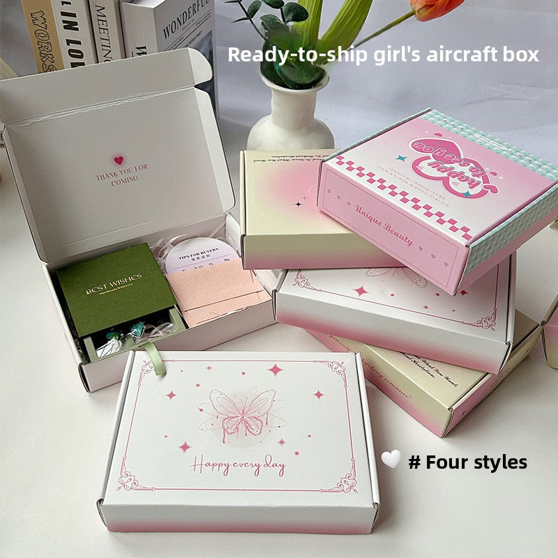 Pink Gradient Corrugated Mailer Box for Press‑On Nails – Sturdy Aesthetic Packaging Box