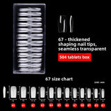 Nail Tips Press on nails pads Transparent and seamless 504 pcs Boxed fake nails (MOQ=3)