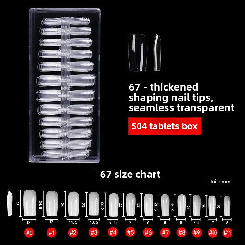Nail Tips Press on nails pads Transparent and seamless 504 pcs Boxed fake nails (MOQ=3)