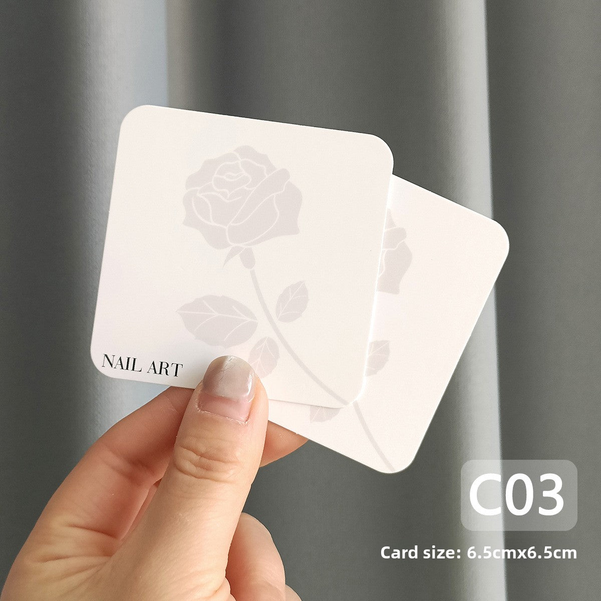 Assorted Square Nail Art Display Cards for Press‑On Nails(MOQ=50pcs)