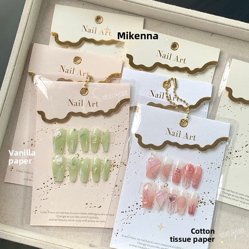 Elegant Gold Wave Nail Display Card for Press-On Nails