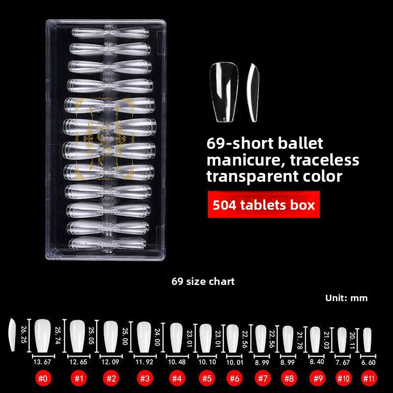 Nail Tips Press on nails pads Transparent and seamless 504 pcs Boxed fake nails (MOQ=3)