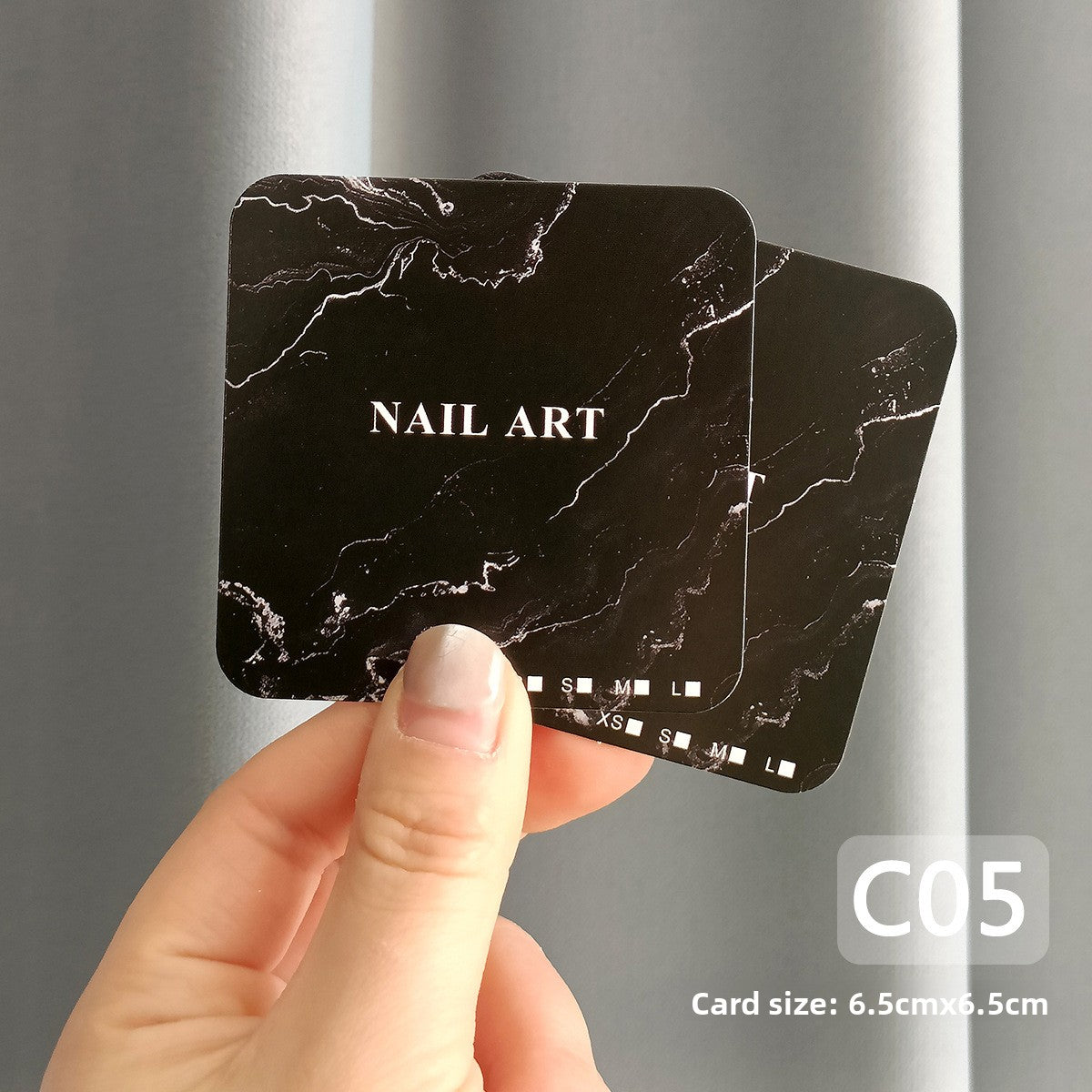 Assorted Square Nail Art Display Cards for Press‑On Nails(MOQ=50pcs)