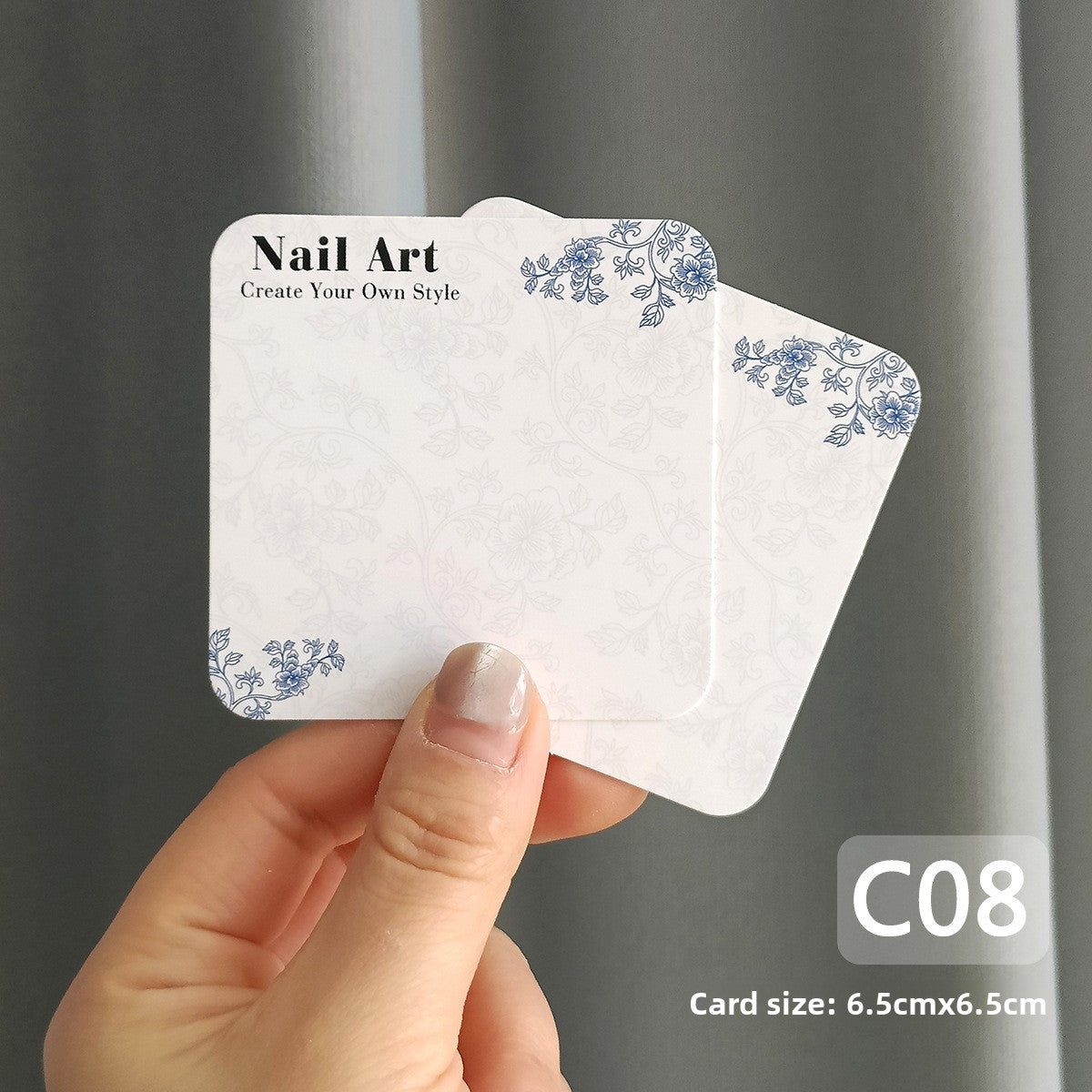 Assorted Square Nail Art Display Cards for Press‑On Nails(MOQ=50pcs)
