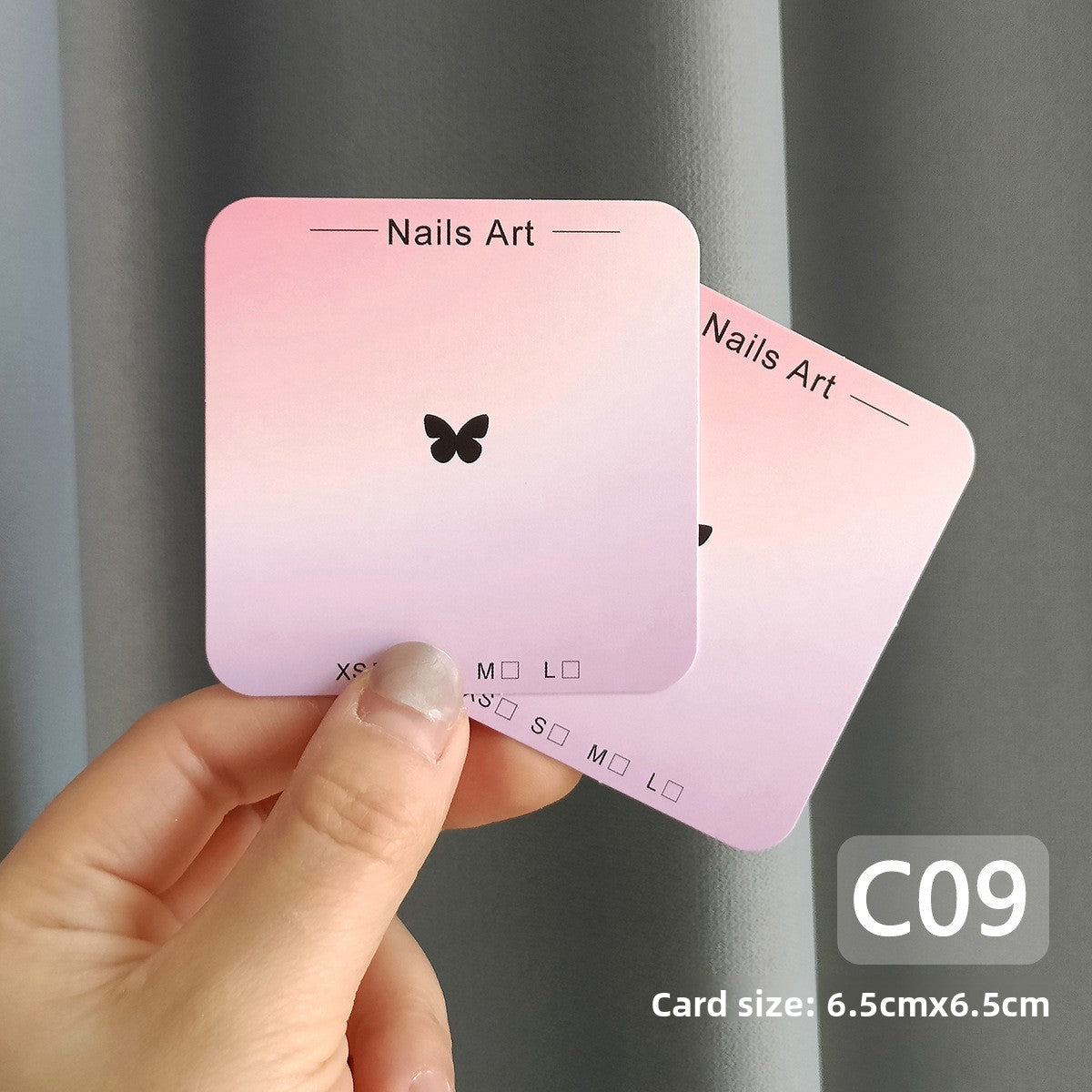 Assorted Square Nail Art Display Cards for Press‑On Nails(MOQ=50pcs)