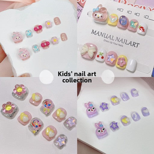 Children's special cute cartoon nail art 3-12 years old girls and children nail art film