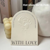 Spot relief three-dimensional rose wearing armor display card beige advanced bronzing nail art background cardboard packaging