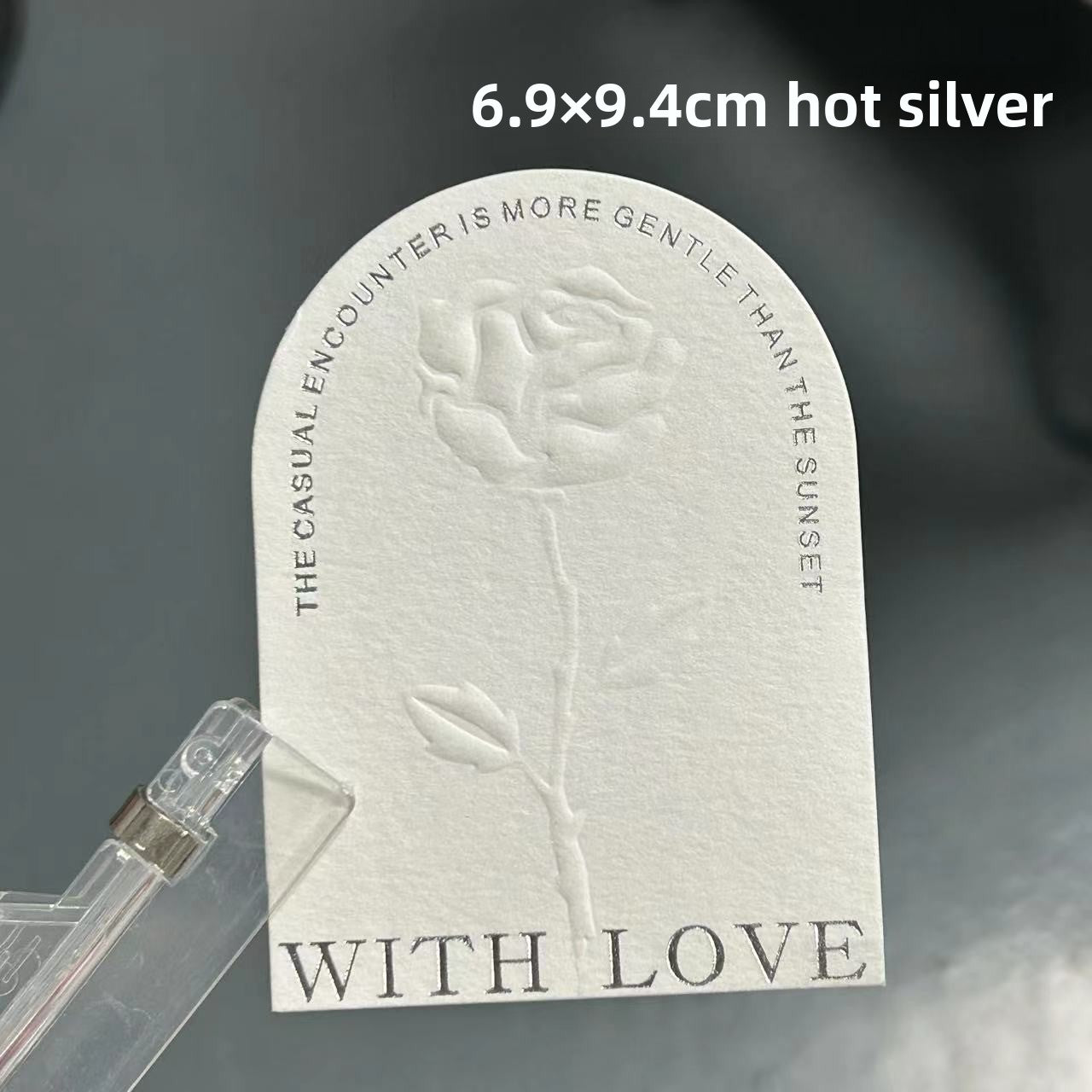壓紋玫瑰棉紙穿戴甲展示卡（優雅手工製包裝）