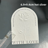 Embossed Rose Cotton Paper Nail Display Card – Elegant Handmade Press-On Nail Packaging