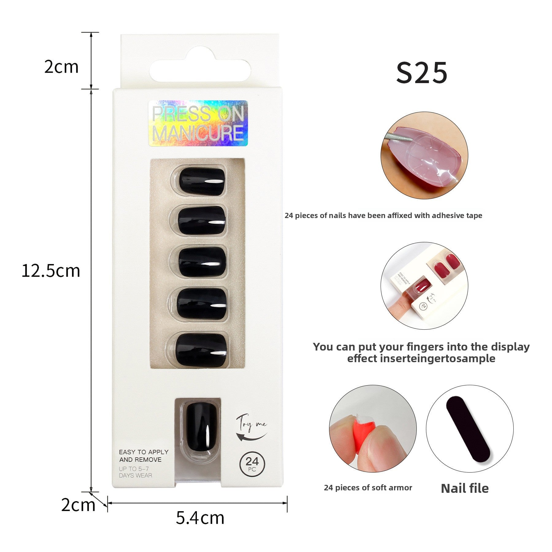 Classic Solid Color Short Nail Set