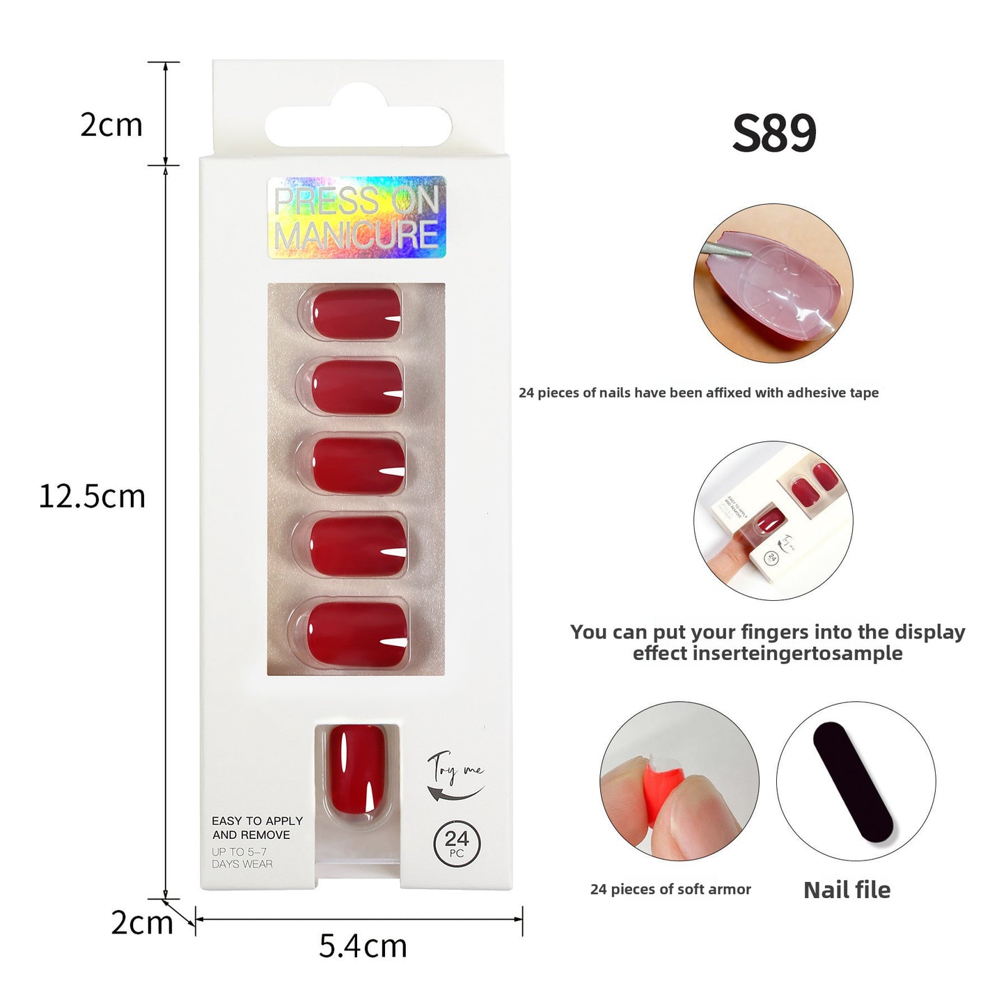 Classic Solid Color Short Nail Set