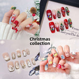New christmas handmade press-on nails holiday new year