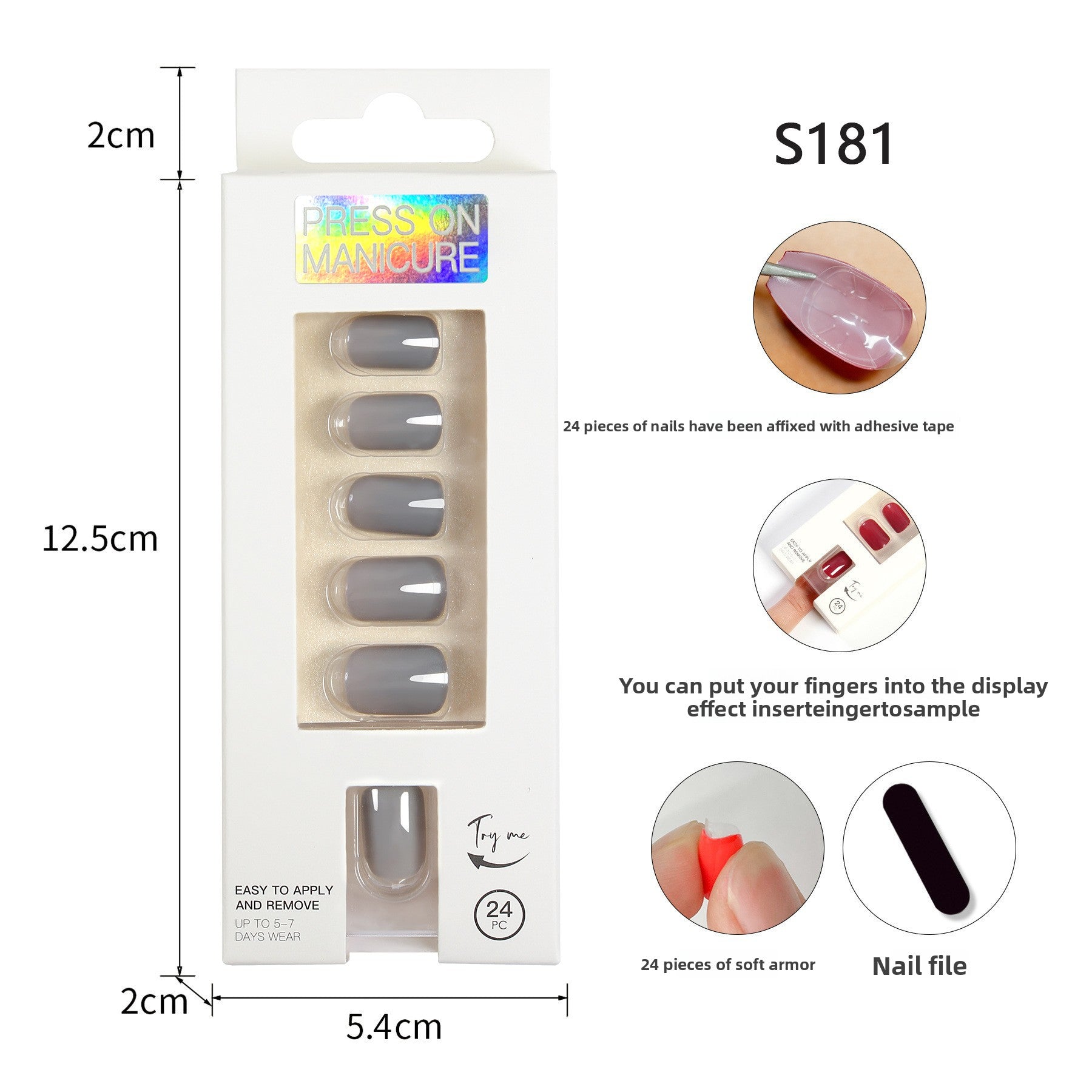 Classic Solid Color Short Nail Set