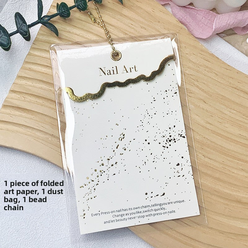 Elegant Gold Wave Nail Display Card for Press-On Nails