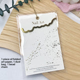 Elegant Gold Wave Nail Display Card for Press-On Nails