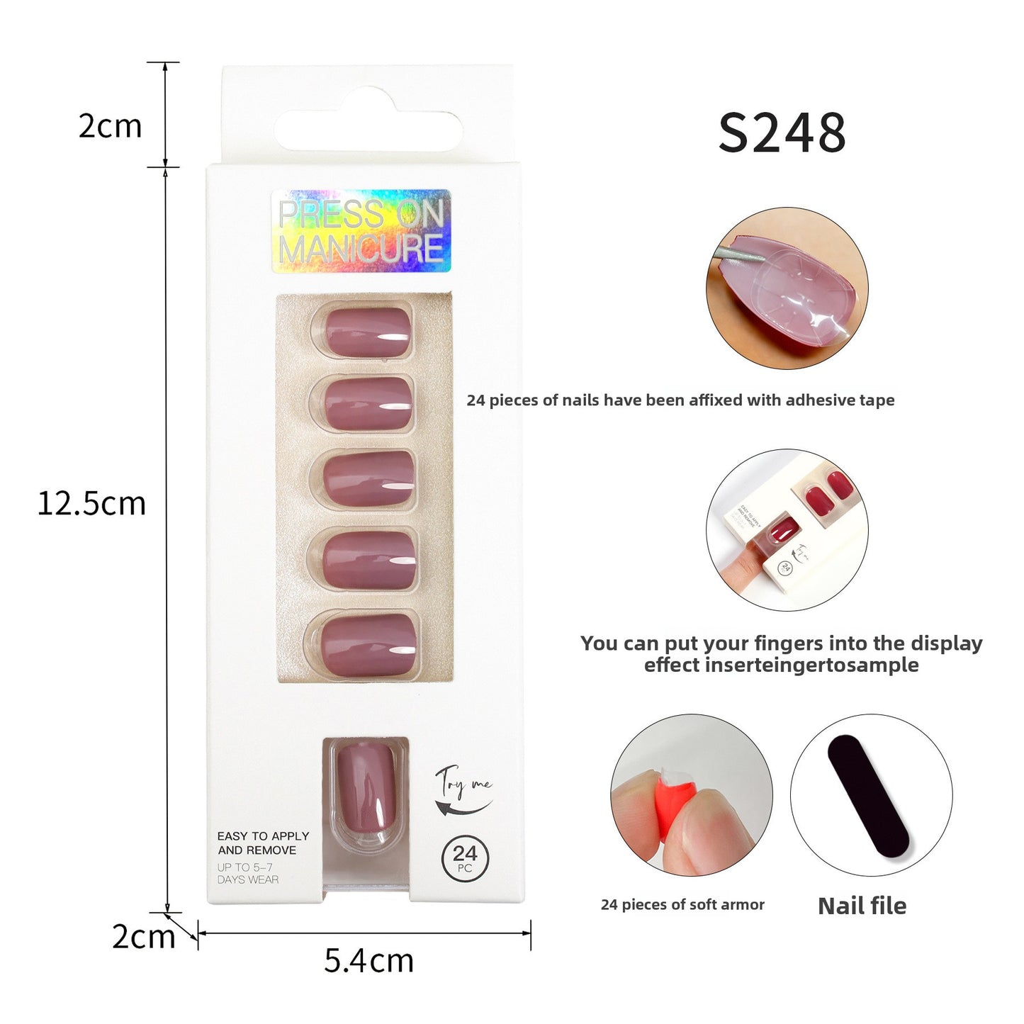 Classic Solid Color Short Nail Set