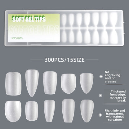 Nail Tips 300 pieces of nail art, boxed matte transparent press on nails, nail piece｜365nails