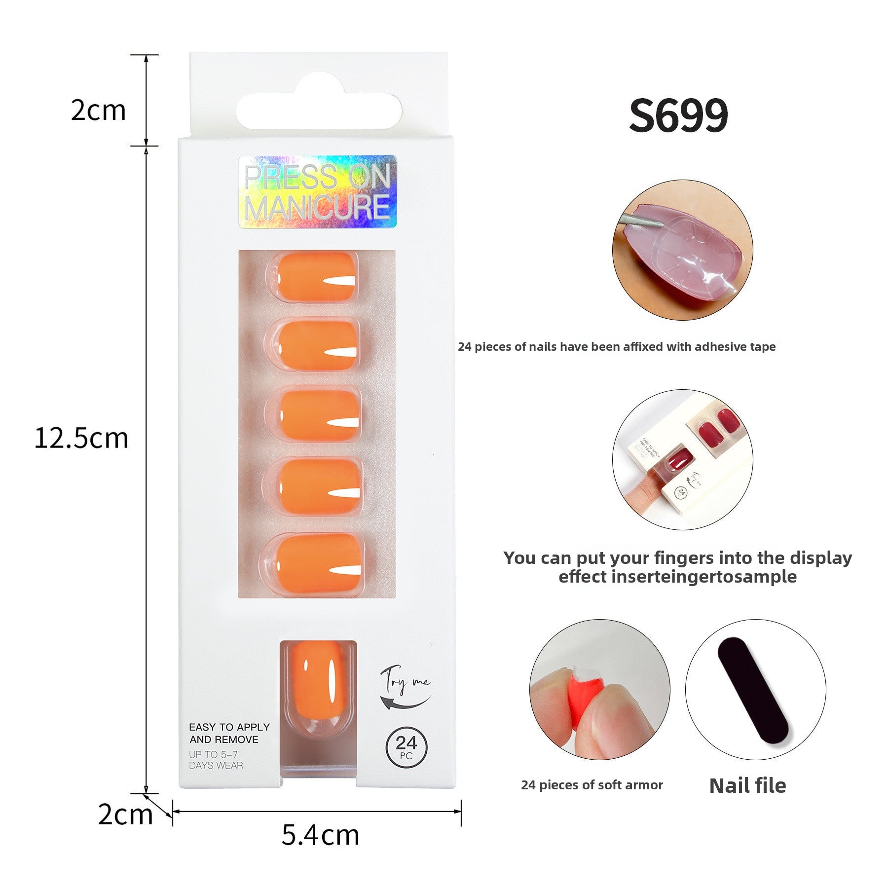 Classic Solid Color Short Nail Set