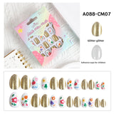 Kids press-on nails Comes with nail patch pointed almond 24 pieces finished product