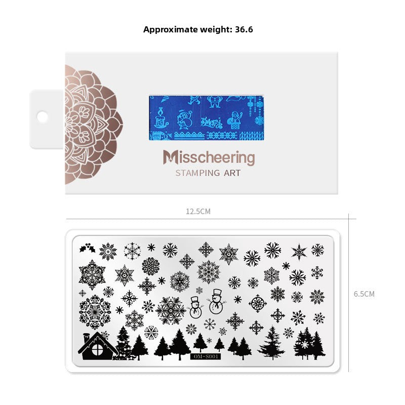 Christmas Nail Stamping Plates – Holiday Pattern Steel Templates for DIY Nail Art (MOQ=3)