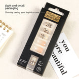 Nude Gradient Leopard Print Short Square Nail Set