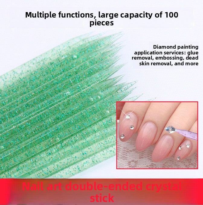 New nail art tool point drilling glue stick crystal rod nail art stick double head push dead skin beauty tool