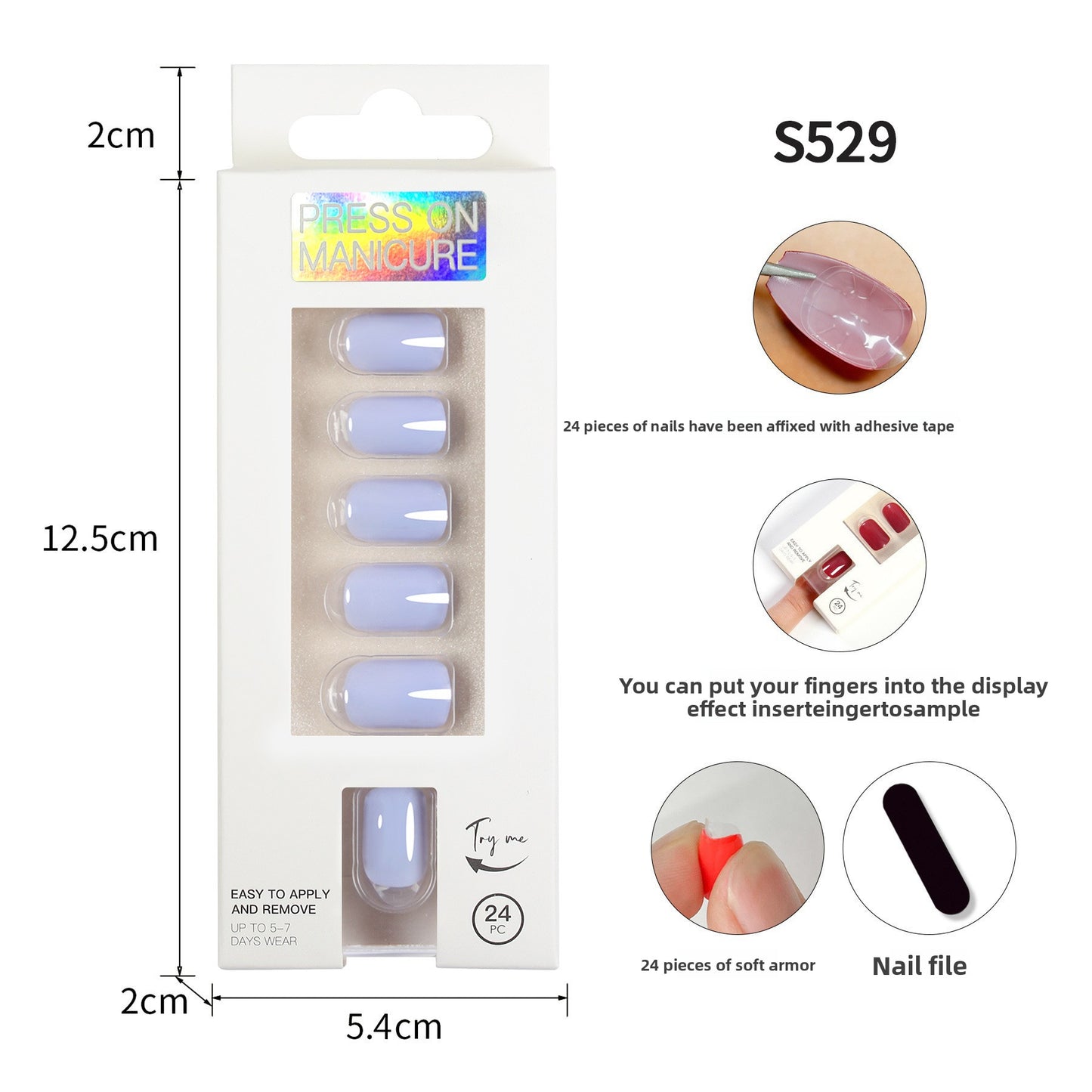 Classic Solid Color Short Nail Set