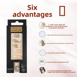 Nude Gradient Leopard Print Short Square Nail Set